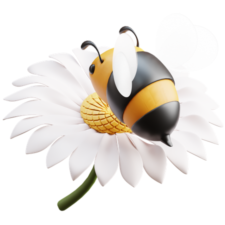 Abeja y flor  3D Icon