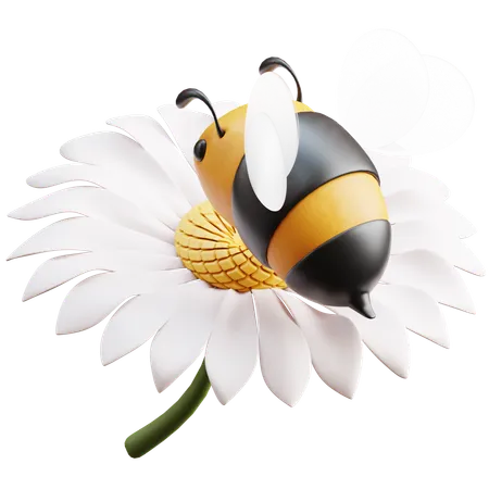 Abeja y flor  3D Icon