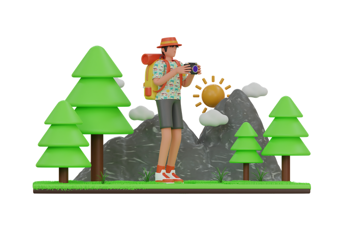 Abenteuerurlaub  3D Illustration