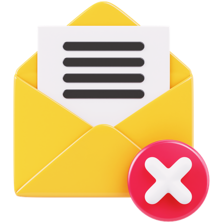 Abgelehnte E-Mail  3D Icon