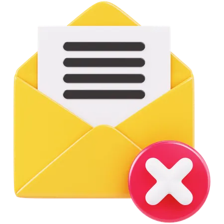 Abgelehnte E-Mail  3D Icon