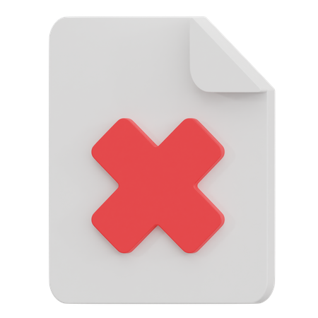 Abgelehntes Dokument  3D Icon