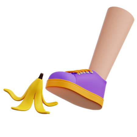 Abgerutschte Bananenschale  3D Icon