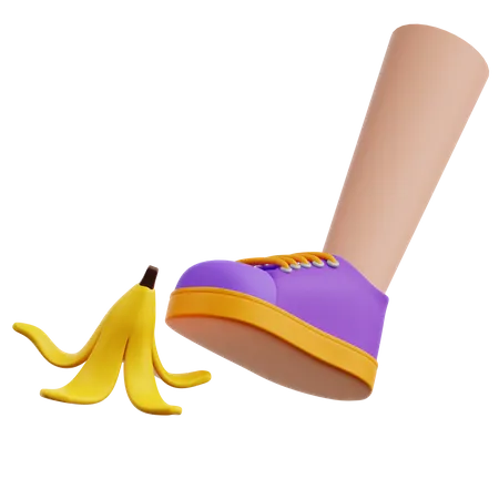 Abgerutschte Bananenschale  3D Icon