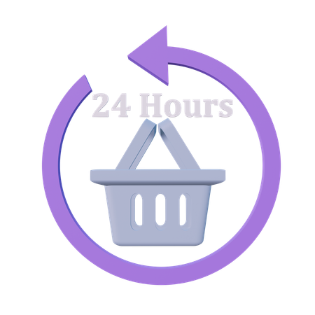 Abierto 24 horas  3D Icon