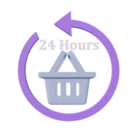 Abierto 24 horas  3D Icon