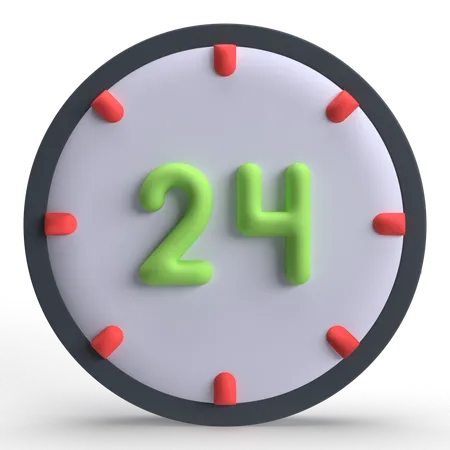 Abierto 24 horas  3D Icon