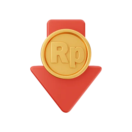 Rupiah verringern  3D Icon