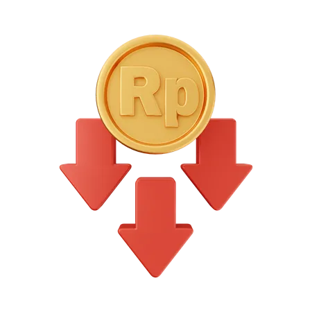 Rupiah verringern  3D Icon