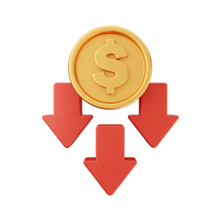 Dollar senken  3D Icon