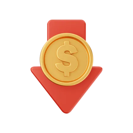 Dollar senken  3D Icon