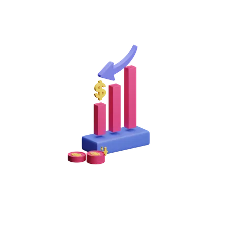 Diagramm verkleinern  3D Illustration