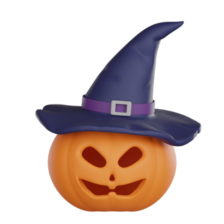 Abóbora com bruxa  3D Icon