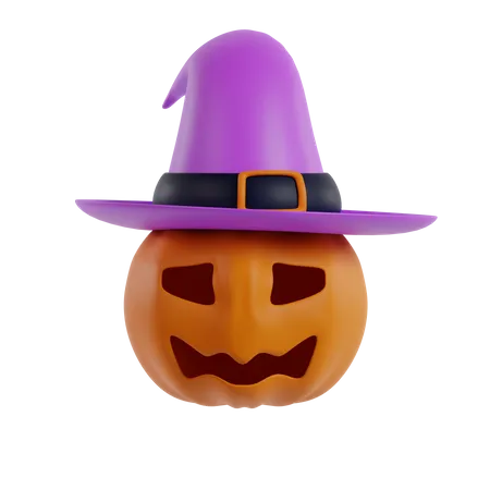 Abóbora com chapéu de bruxa  3D Icon