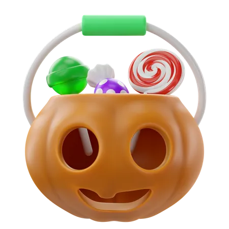 Abóbora com doces  3D Icon