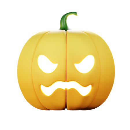 Abóbora com raiva de halloween  3D Icon