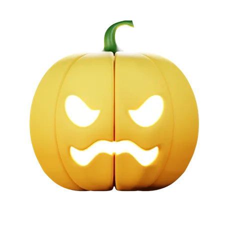 Abóbora com raiva de halloween  3D Icon
