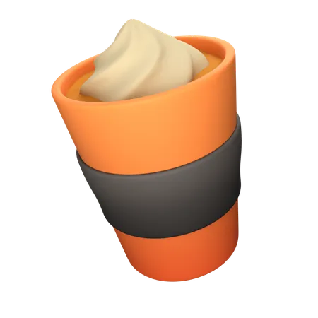 Café com leite com especiarias de abóbora  3D Icon