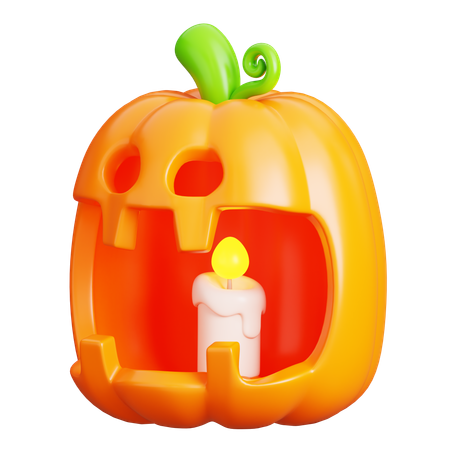 Jack O Lantern com Vela  3D Icon