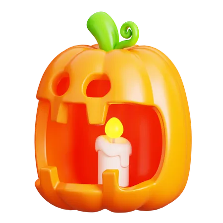 Jack O Lantern com Vela  3D Icon