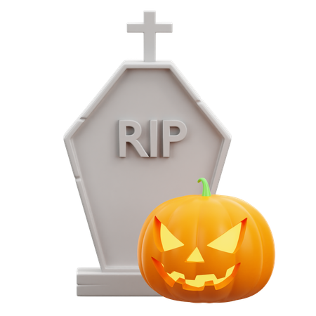 Abóbora Lápide de Halloween  3D Icon