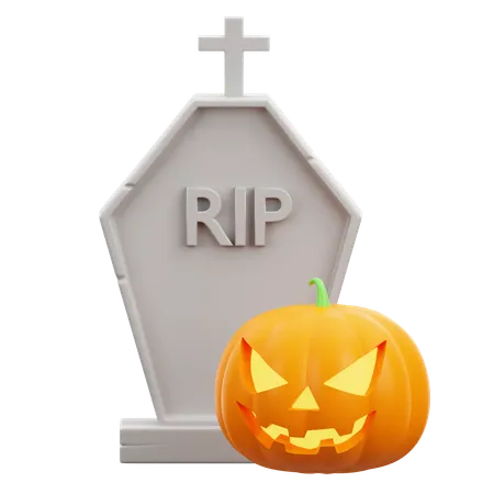 Abóbora Lápide de Halloween  3D Icon