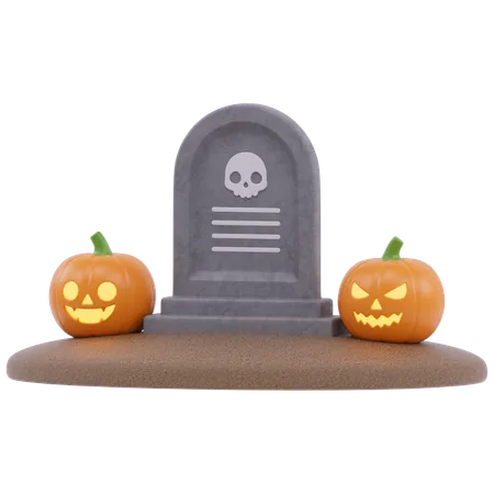 Abóbora sepultura de halloween  3D Icon