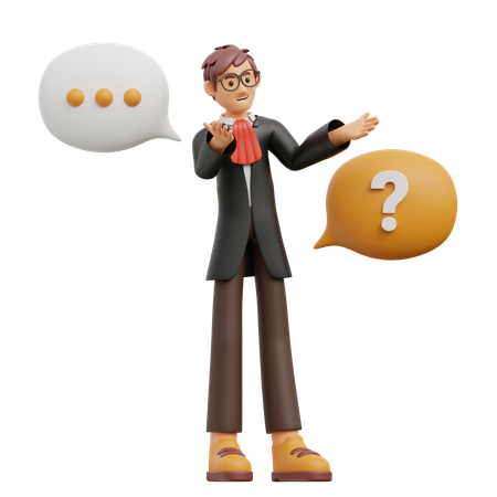 Abogado hablando  3D Icon