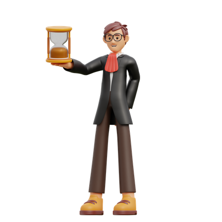 Abogado masculino da tiempo  3D Icon