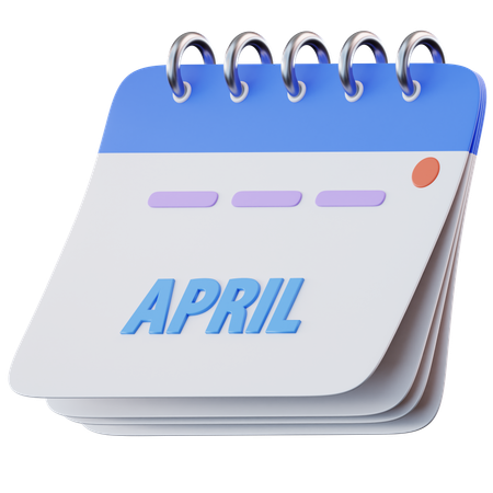 Calendário de abril  3D Icon