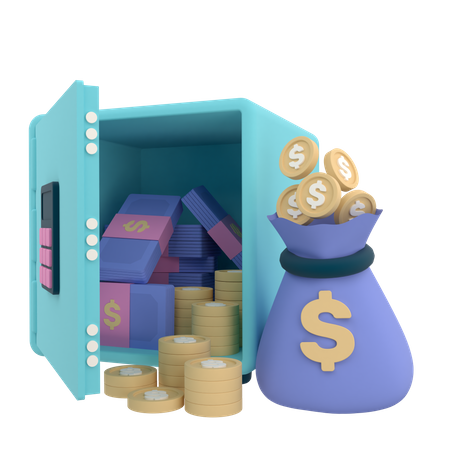 Abrir caja fuerte  3D Icon