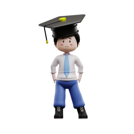 Absolvent, junge, student  3D Illustration