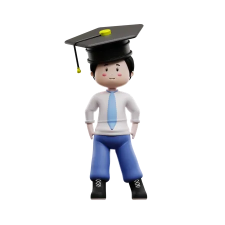 Absolvent, junge, student  3D Illustration