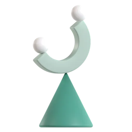 Abstract Balancing Geometric  3D Icon