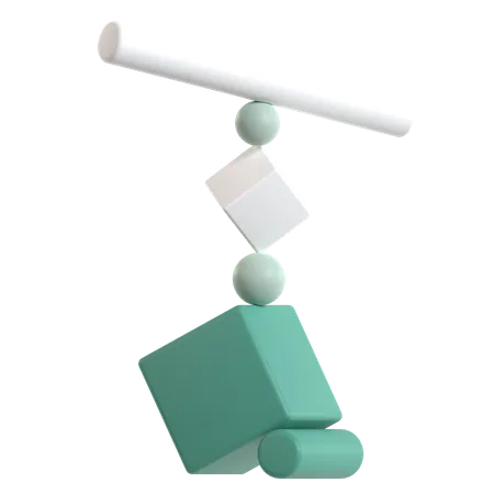 Abstract Balancing Geometric  3D Icon