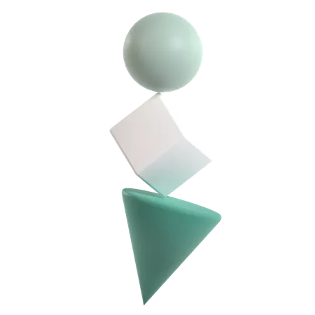 Abstract Balancing Geometric  3D Icon