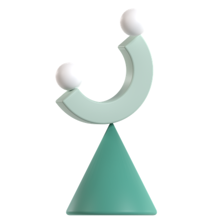 Abstract Balancing Geometric  3D Icon