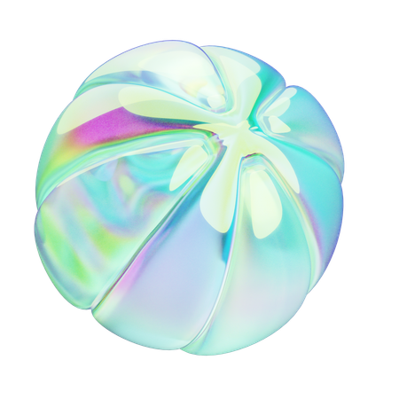 Abstract Ball Chrome  3D Icon