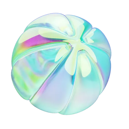 Abstract Ball Chrome  3D Icon