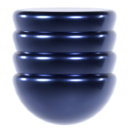 Abstract Blue Chrome Shape  3D Icon