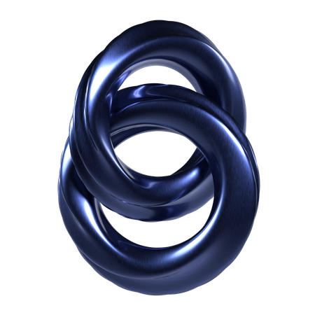 Abstract Blue Chrome Shape  3D Icon