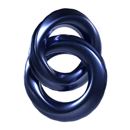 Abstract Blue Chrome Shape  3D Icon