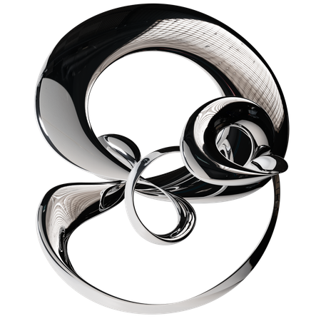 Abstract Chrome Artistry  3D Icon