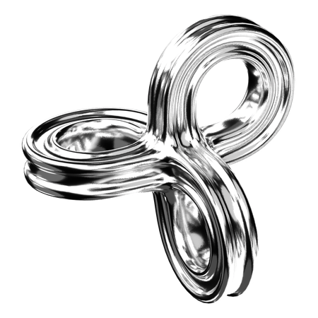 Abstract Chrome Shape  3D Icon