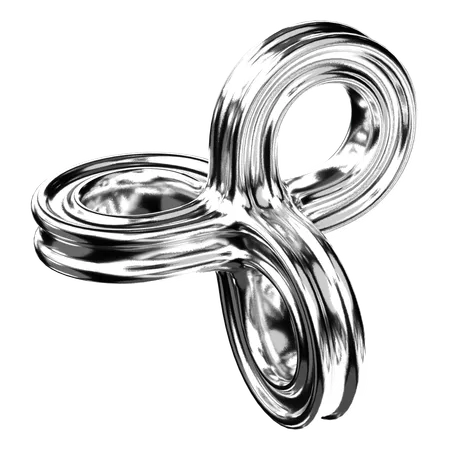 Abstract Chrome Shape  3D Icon