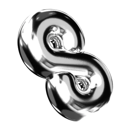 Abstract Chrome Shape  3D Icon