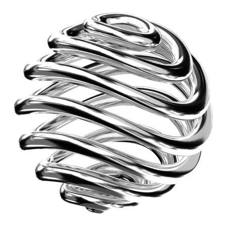 Abstract Chrome Shape  3D Icon