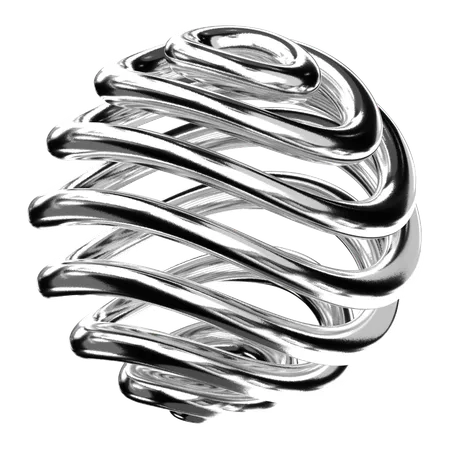 Abstract Chrome Shape  3D Icon