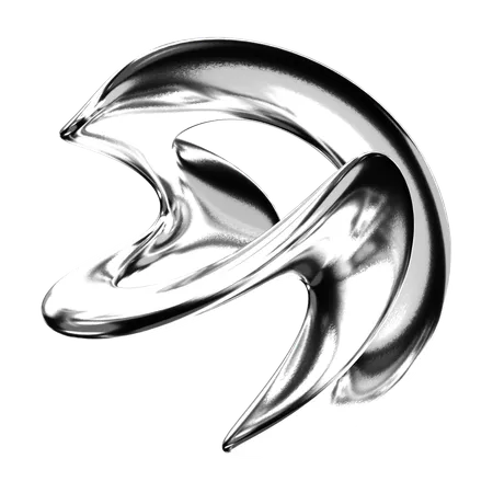 Abstract Chrome Shape  3D Icon