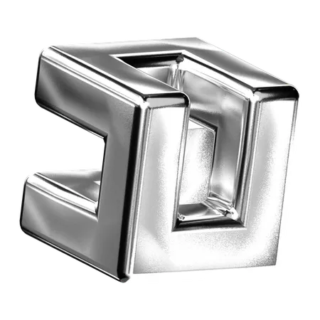 Abstract Chrome Shape  3D Icon